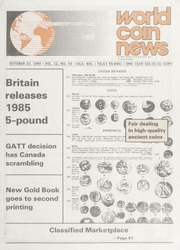 World Coin News: October 22, 1985