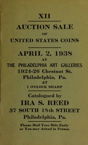 XII. Auction sale of United States coins ... at the Philadelphia Art Galleries ... [04/02/1938]