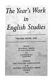 The Year S Works In English Studies Volume XXXVII ...