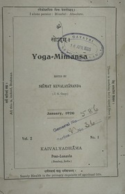 Yoga=mimanasa