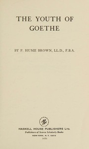 Cover of edition youthofgoethe0000brow