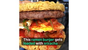 LA's Bleu House serves up a ramen burger loaded with Sriracha